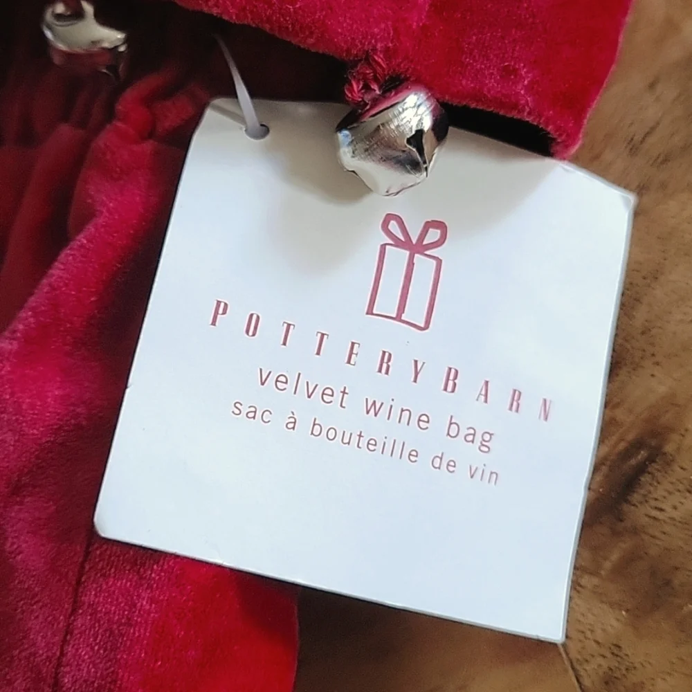 Pottery Barn velvet wine bag